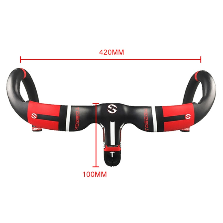 TOSEEK UD Carbon Fiber Ultralight Road Bike Handlebar, Size: 420x100mm