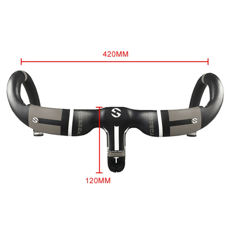 TOSEEK UD Carbon Fiber Ultralight Road Bike Handlebar, Size: 420x120mm