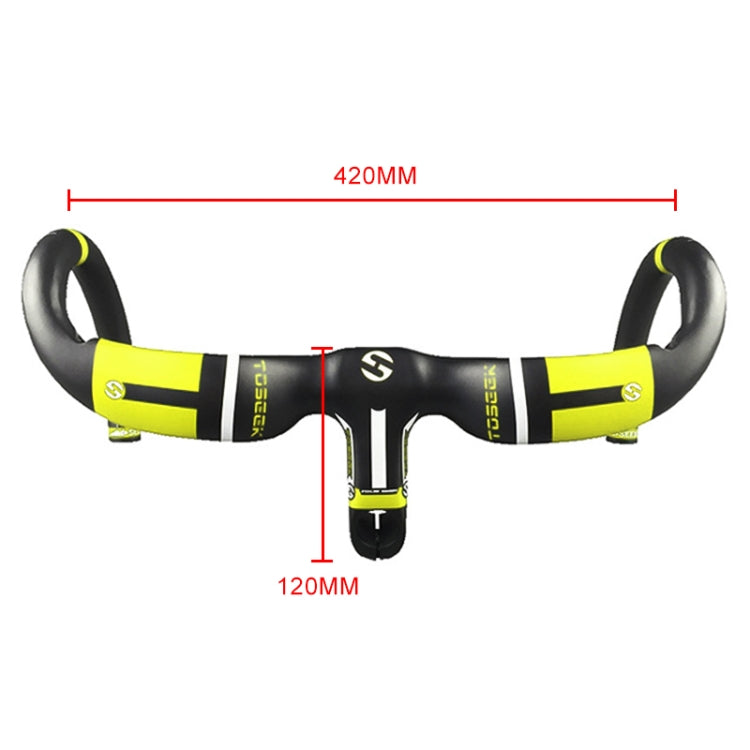 TOSEEK UD Carbon Fiber Ultralight Road Bike Handlebar, Size: 420x120mm