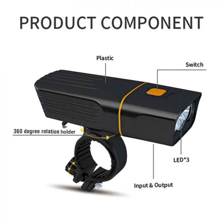 TK3 USB Charging Bicycle Light LED Flashlight (10 Hours, T6 Lamp Beads)