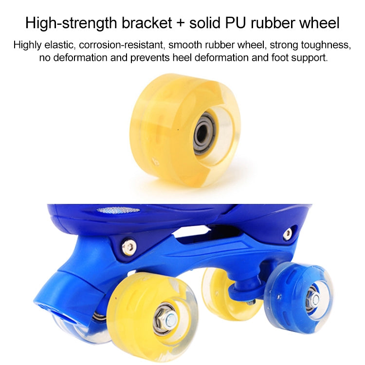 Children Full-flash White Double-row Roller Skates Skating Shoes, Double Row Wheel, Size : S
