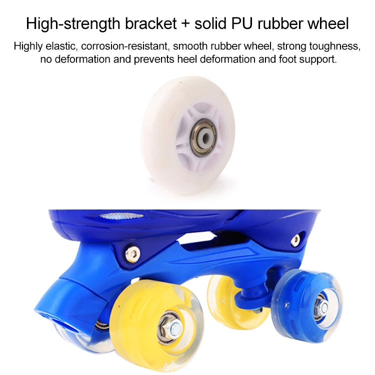 Children Full-flash White Roller Skates Skating Shoes, Straight Row Wheel, Size : L
