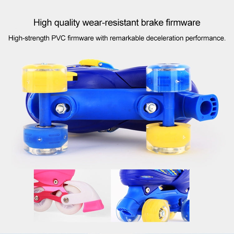 Children Full-flash White Roller Skates Skating Shoes, Straight Row Wheel, Size : M