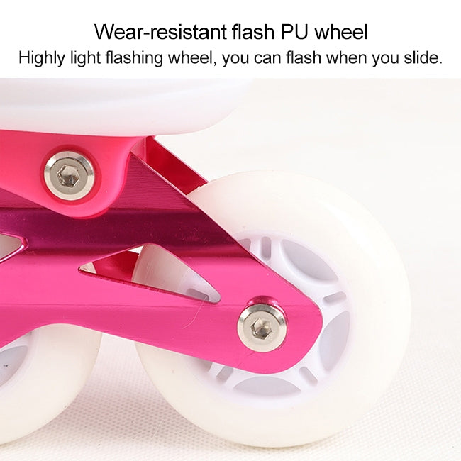 Children Flash Single-row Roller Skates Skating Shoes, Full Flash, Size : M