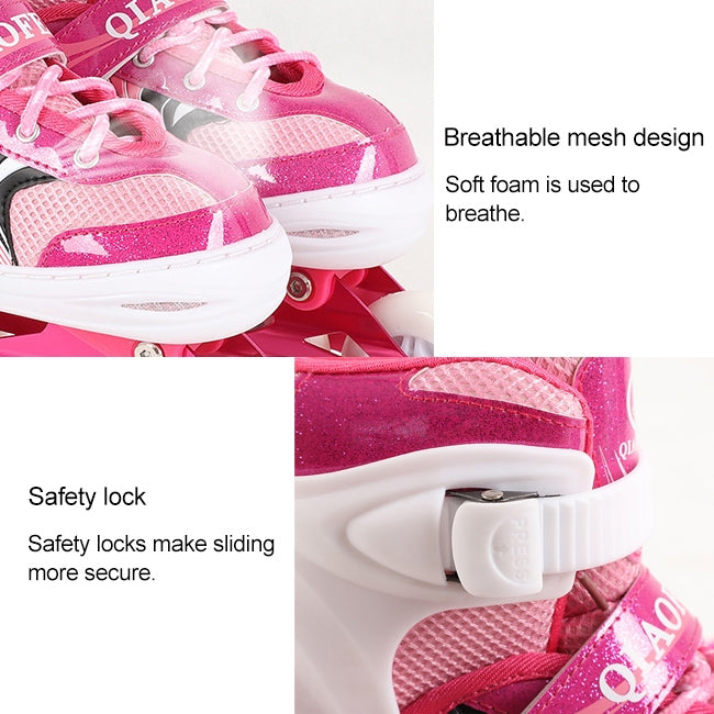 Children Flash Single-row Roller Skates Skating Shoes, Full Flash, Size : M