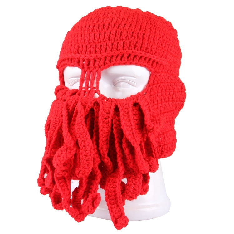 Amurleopard Unisex Barbarian Knit Beanie Octopus Tentacle Cap Winter Warm Face Mask Crochet Hat