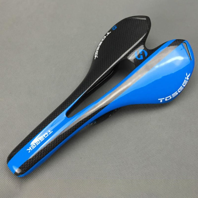 TOSEEK Road Bike Carbon Fiber Seat Bicycle Hollow Seat Saddle, 3K Texture + Light