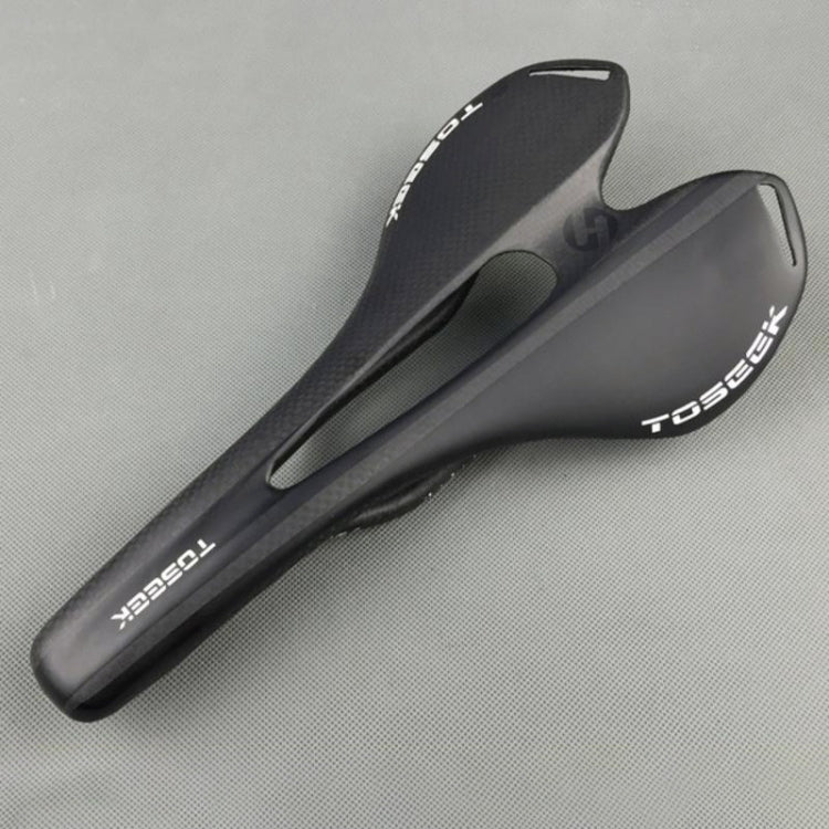 TOSEEK Road Bike Carbon Fiber Seat Bicycle Hollow Seat Saddle, 3K Texture + Extinction