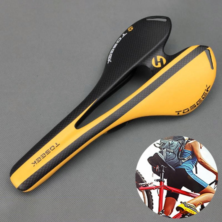 TOSEEK Road Bike Carbon Fiber Seat Bicycle Hollow Seat Saddle, 3K Texture + Extinction