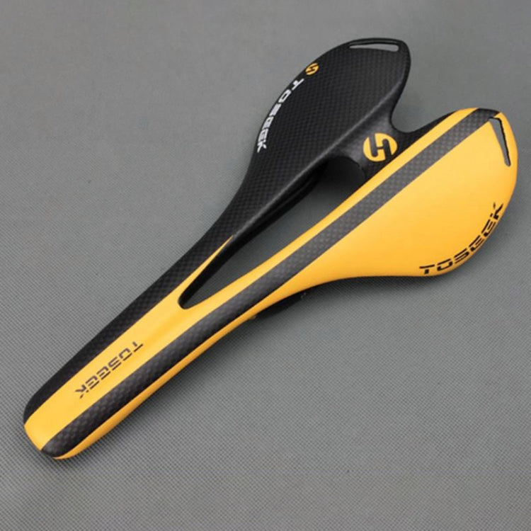 TOSEEK Road Bike Carbon Fiber Seat Bicycle Hollow Seat Saddle, 3K Texture + Extinction