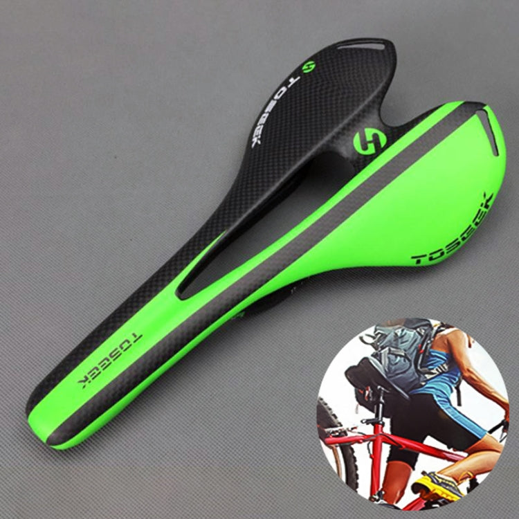 TOSEEK Road Bike Carbon Fiber Seat Bicycle Hollow Seat Saddle, 3K Texture + Extinction