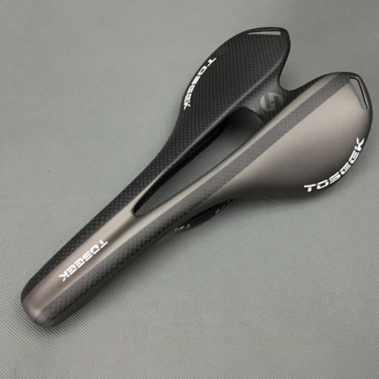 TOSEEK Road Bike Carbon Fiber Seat Bicycle Hollow Seat Saddle, 3K Texture + Extinction