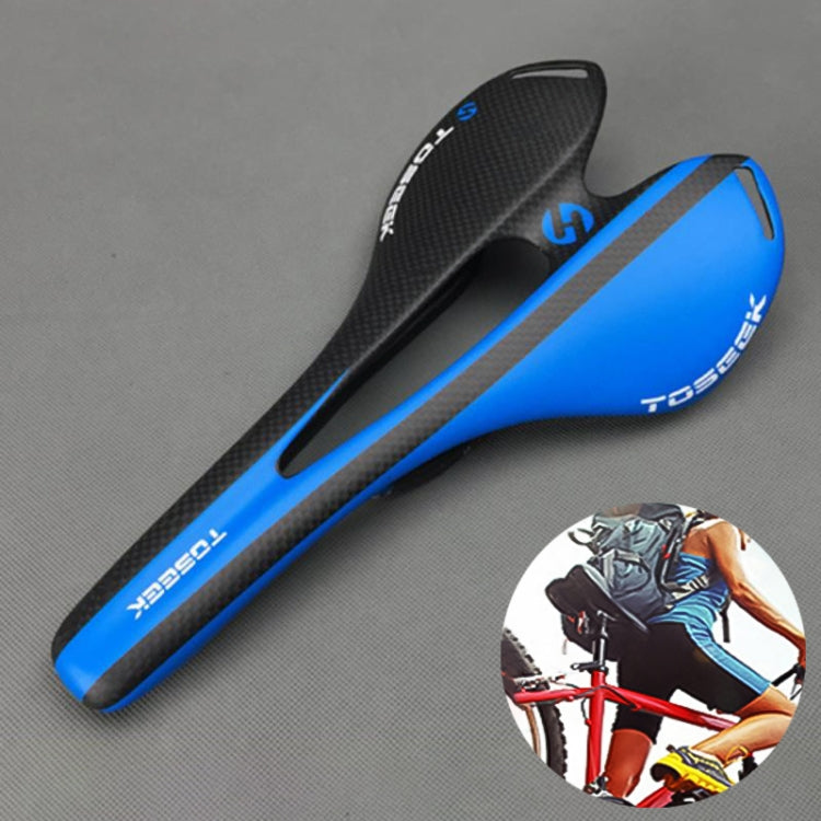 TOSEEK Road Bike Carbon Fiber Seat Bicycle Hollow Seat Saddle, 3K Texture + Extinction