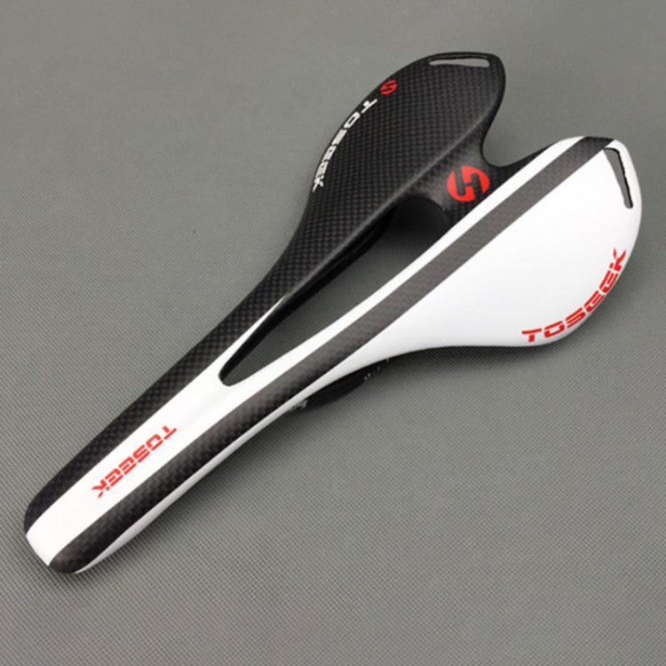 TOSEEK Road Bike Carbon Fiber Seat Bicycle Hollow Seat Saddle, 3K Texture + Extinction