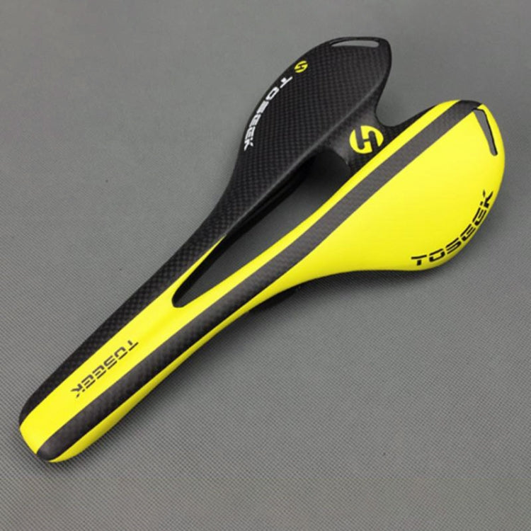 TOSEEK Road Bike Carbon Fiber Seat Bicycle Hollow Seat Saddle, 3K Texture + Extinction
