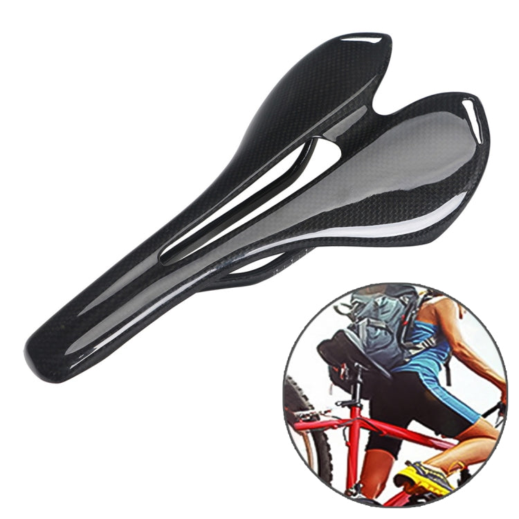 TOSEEK Road Bike Carbon Fiber Seat Bicycle Hollow Seat Saddle, 3K Texture +  Light