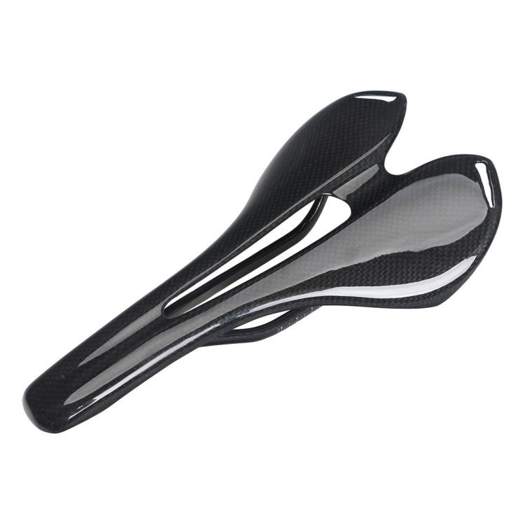 TOSEEK Road Bike Carbon Fiber Seat Bicycle Hollow Seat Saddle, 3K Texture +  Light