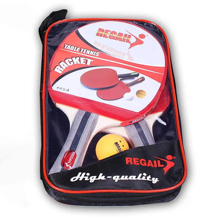 REGAIL 8020 2 in 1 Long Handle Shakehand Ping Pong Racket + Ping Pong Ball Set for Training