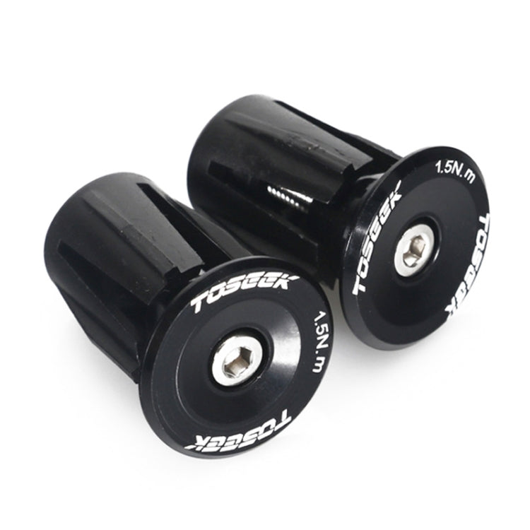 TOSEEK 1 Pair Mountain Bike Handlebar Grips Caps End Plug Aluminum Alloy Bicycle  Bar Ends Plug