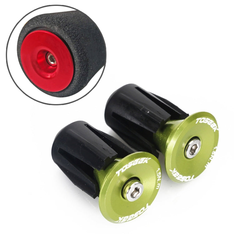 TOSEEK 1 Pair Mountain Bike Handlebar Grips Caps End Plug Aluminum Alloy Bicycle  Bar Ends Plug