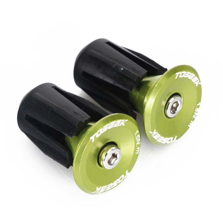 TOSEEK 1 Pair Mountain Bike Handlebar Grips Caps End Plug Aluminum Alloy Bicycle  Bar Ends Plug