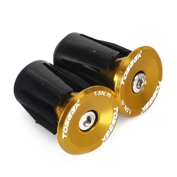 TOSEEK 1 Pair Mountain Bike Handlebar Grips Caps End Plug Aluminum Alloy Bicycle  Bar Ends Plug