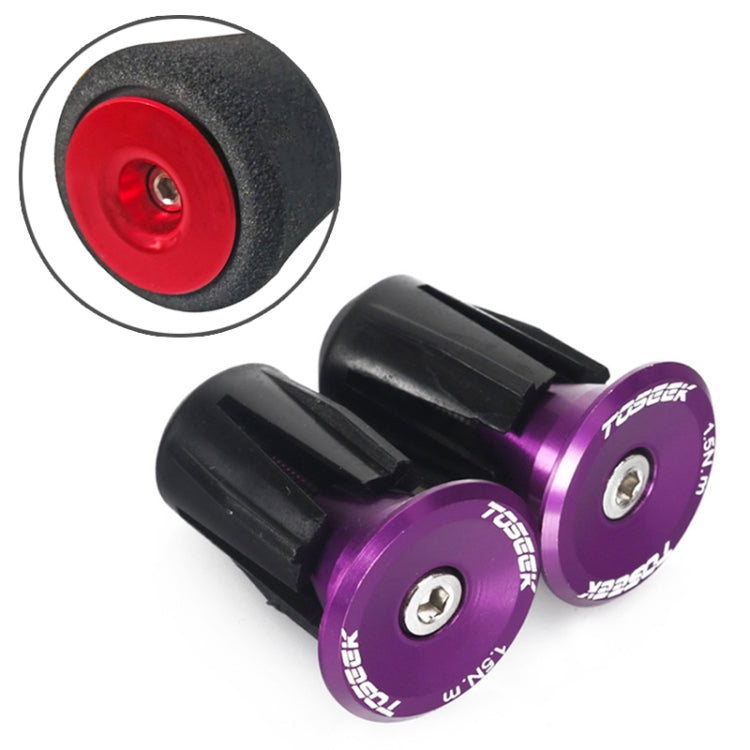 TOSEEK 1 Pair Mountain Bike Handlebar Grips Caps End Plug Aluminum Alloy Bicycle  Bar Ends Plug