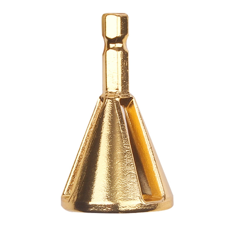 Chamfer Stainless Steel Deburring External Chamfer Tool Triangle Handle Six-slot Chamfer (Gold)