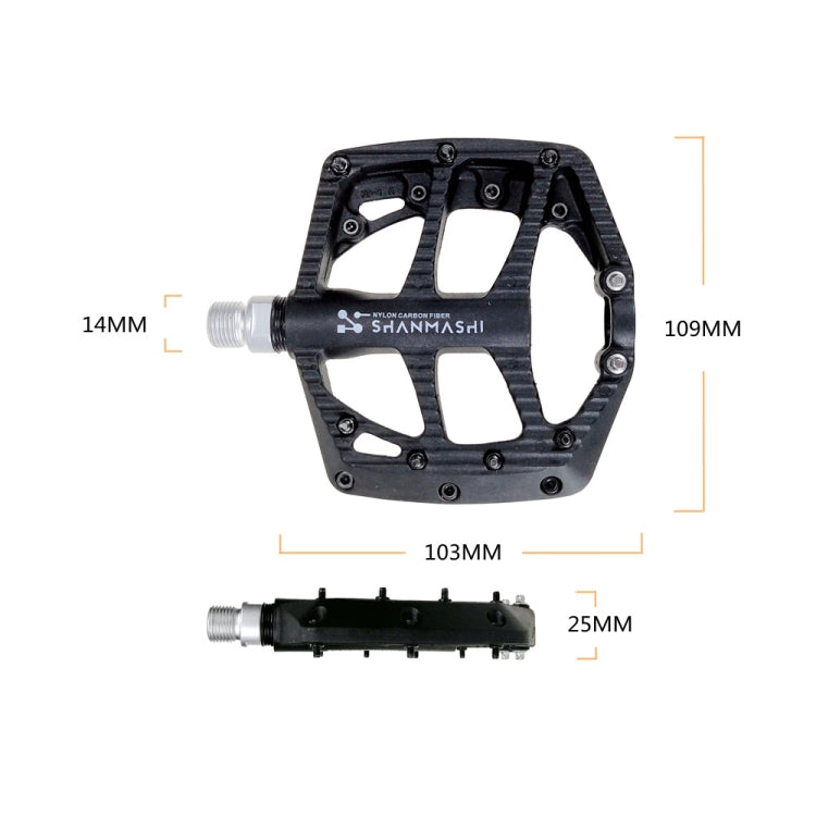 SHANMASHI NP-1 1Pair Nylon Carbon Fiber Pedal Non-slip Comfortable Foot Pedal