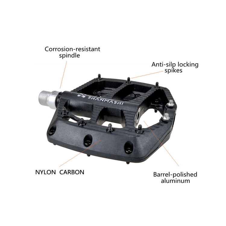 SHANMASHI NP-1 1Pair Nylon Carbon Fiber Pedal Non-slip Comfortable Foot Pedal