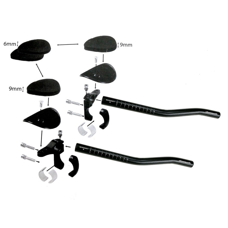 SHANMASHI Bicycle Aluminum Alloy Handlebar Road TT Handlebar (Black)