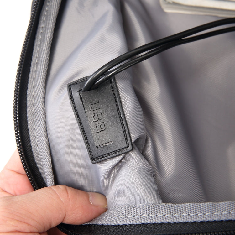 S27 Multi-Function Large Capacity Travel Casual Backpack Laptop Computer Bag with Built-in USB Charging Interface, Size: 36x20x49cm (Black)