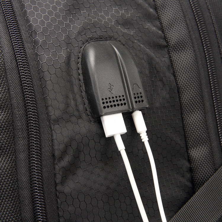 S27 Multi-Function Large Capacity Travel Casual Backpack Laptop Computer Bag with Built-in USB Charging Interface, Size: 36x20x49cm (Black)