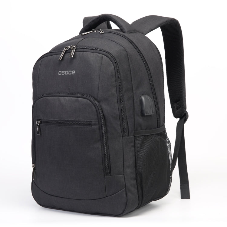 S28 Multi-Function Large Capacity Travel Casual Backpack Laptop Computer Bag with External USB Charging Interface, Size: 40x20x50cm (Black)