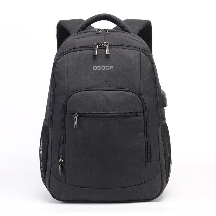 S28 Multi-Function Large Capacity Travel Casual Backpack Laptop Computer Bag with External USB Charging Interface, Size: 40x20x50cm (Black)
