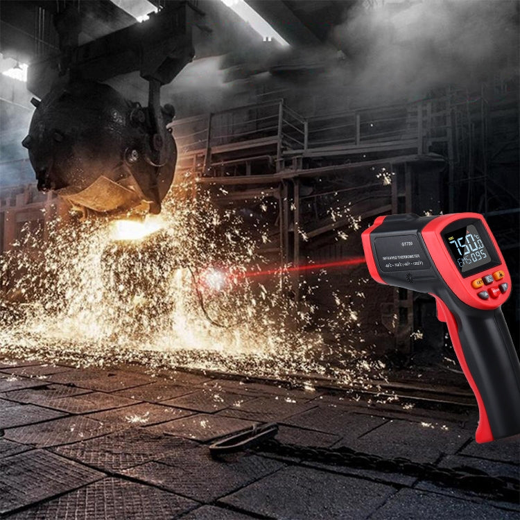 GT750 Portable Digital Laser Point Infrared Thermometer, Temperature Range: -50-750 Celsius Degree without Battery(Red)