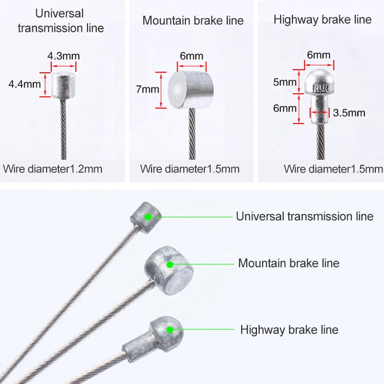 7 in 1 Cylindrical Head PVC Brake Cable Tube Set for Mountain Bike