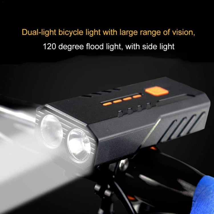 2 PCS USB Rechargeable Bicycle Front Light Bike FlashLight (White Light)