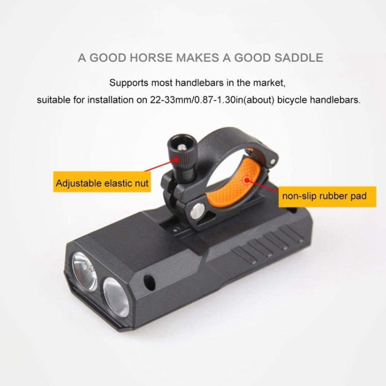 2 PCS USB Rechargeable Bicycle Front Light Bike FlashLight (White Light)
