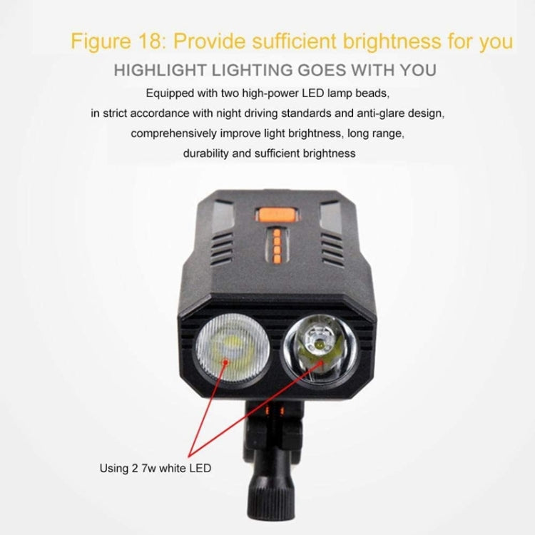 2 PCS USB Rechargeable Bicycle Front Light Bike FlashLight (White Light)