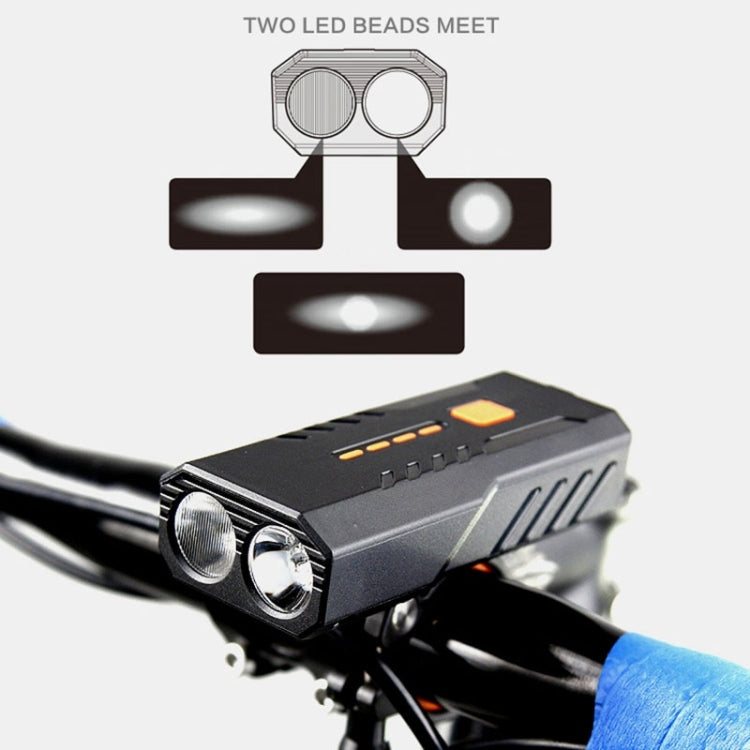 2 PCS USB Rechargeable Bicycle Front Light Bike FlashLight (White Light)