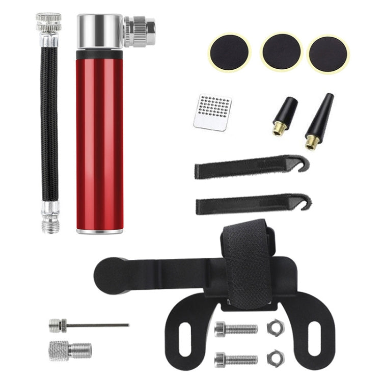 Manual Mini Portable Bicycle Aluminum Alloy Pump+ Glue-free Tire Patch + Fish-shaped Tire Lever