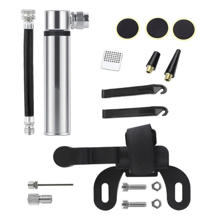 Manual Mini Portable Bicycle Aluminum Alloy Pump+ Glue-free Tire Patch + Fish-shaped Tire Lever