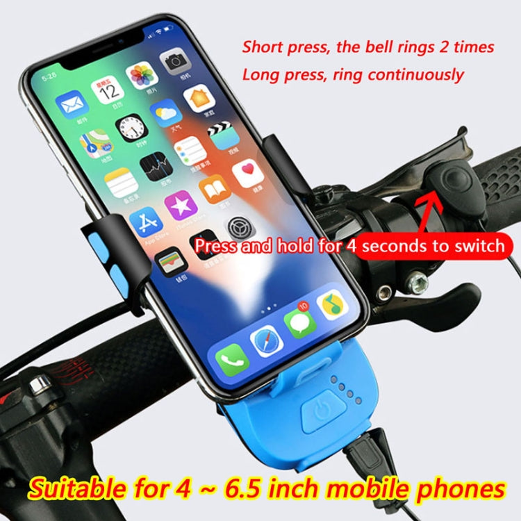 Multifunction 4  in 1 Phone Holder Bicycle Bell Power Bank  Cycling Lamp Flashlight