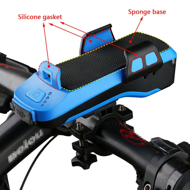 Multifunction 4  in 1 Phone Holder Bicycle Bell Power Bank  Cycling Lamp Flashlight