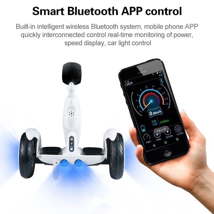 36V 3.6Ah 10 inch Two-wheeled Scooter Children Adult Bluetooth Smart Electric Balance Car with Pole & LED Power Display & Colorful Flash Wheel & Flame Shape Spray