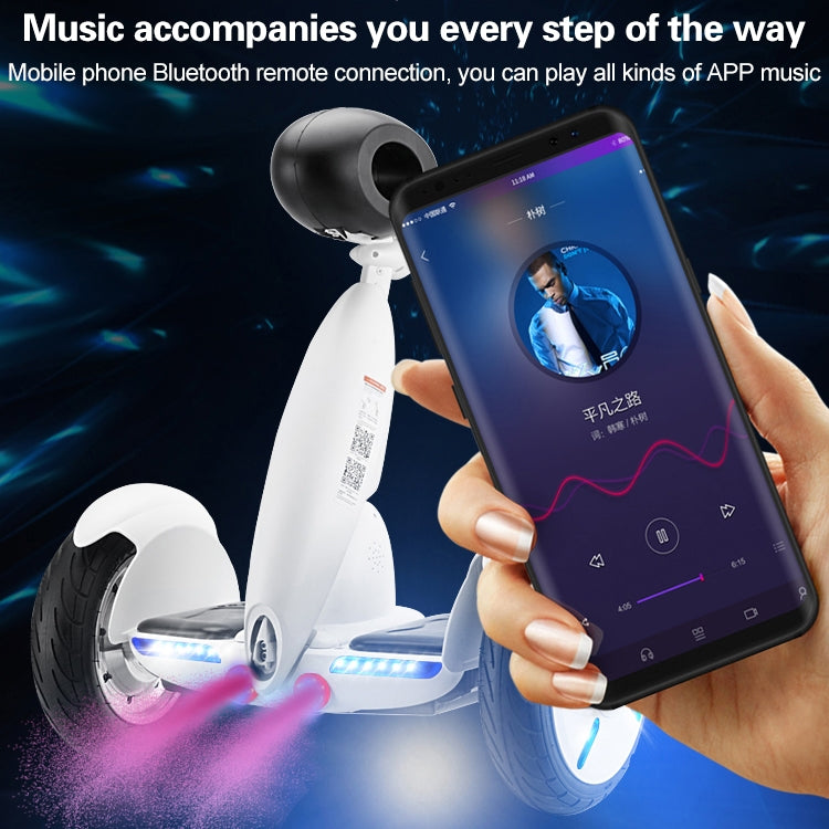36V 4.4Ah 10 inch Two-wheeled Scooter Children Adult Bluetooth Smart Electric Balance Car with Pole & LED Power Display & Colorful Flash Wheel & Flame Shape Spray