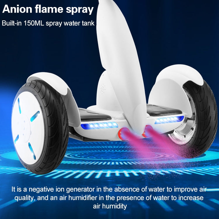 36V 4.4Ah 10 inch Two-wheeled Scooter Children Adult Bluetooth Smart Electric Balance Car with Pole & LED Power Display & Colorful Flash Wheel & Flame Shape Spray
