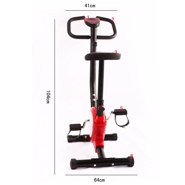 JS615 Household Height-adjustable Magnetic Control Bicycle Spinning Bike Indoor Fitness Sports Equipment with Electronic Screen(Red Black)