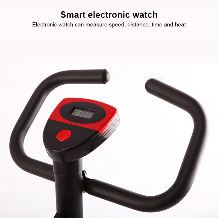 JS615 Household Height-adjustable Magnetic Control Bicycle Spinning Bike Indoor Fitness Sports Equipment with Electronic Screen(Red Black)